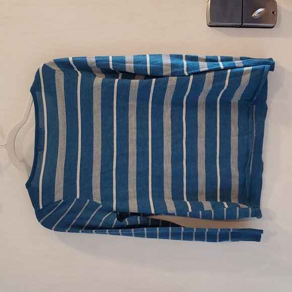 Smartwool Blue Gray Stripe Wool Blend Sweater S - Picture 3 of 6